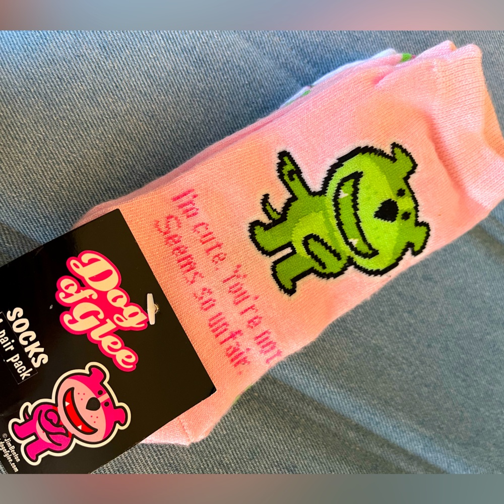 Jim Benton Dog of Glee Vintage Y2K sock pack of 3